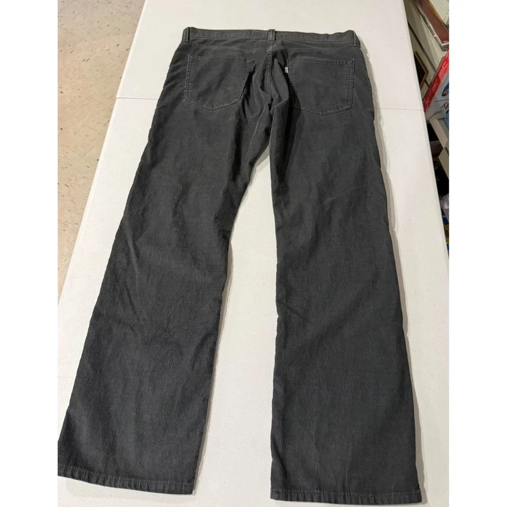 Levis 514 Slim Straight Corduroy Pants Mens 36x30 Charcoal Gray Cotton Blend